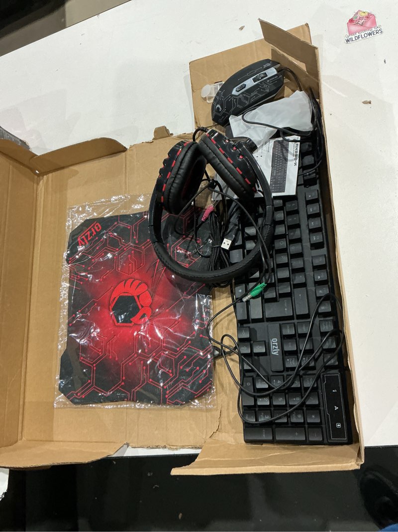 Condition photo showing Good Condition for gaming keyboard and mouse and mouse pad and gaming headset, wired led rgb backlight bundle for pc gamers and xbox and ps4 users - 4 in 1 edition hornet rx-250 black