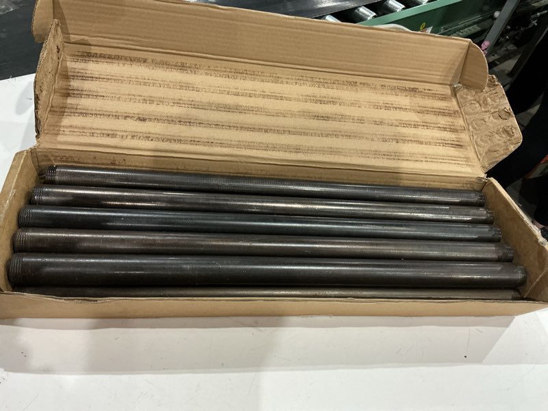 Condition photo showing Good Condition for niubid 1” x 24 ” black malleable steel nipples fitting, 1 inches threaded pipe nipples, diy steampunk industrial vintage style, 10 pack. 1'' x 24'' 10