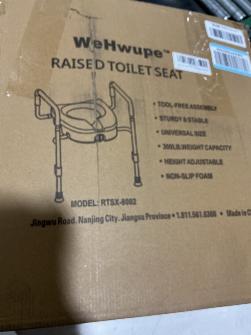 Condition photo showing Good Condition for Raised Toilet Seat with Handles for Elderly - Toilet Seat Risers for Seniors with Adjustable Padded Arms - Elevated Toilet Safety Seat for Standard or Elongated Commode