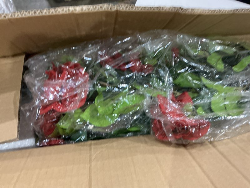 Condition photo showing New/Like New for tifuly red roses artificial flowers - 12 pcs realistic long stem fake roses mashup style silk flowers for valentine's day diy bouquets wedding centerpieces arrangements home party decor