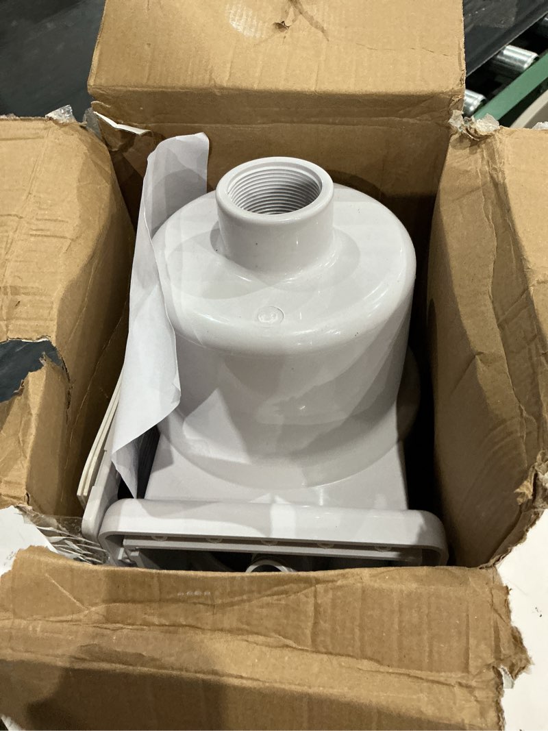Condition photo showing As Is for universal above ground pool skimmer kit, heavy duty through wall pool skimmers, surface skimmer for pools for filter leaves, hair, bugs, and impurities (grey) gray