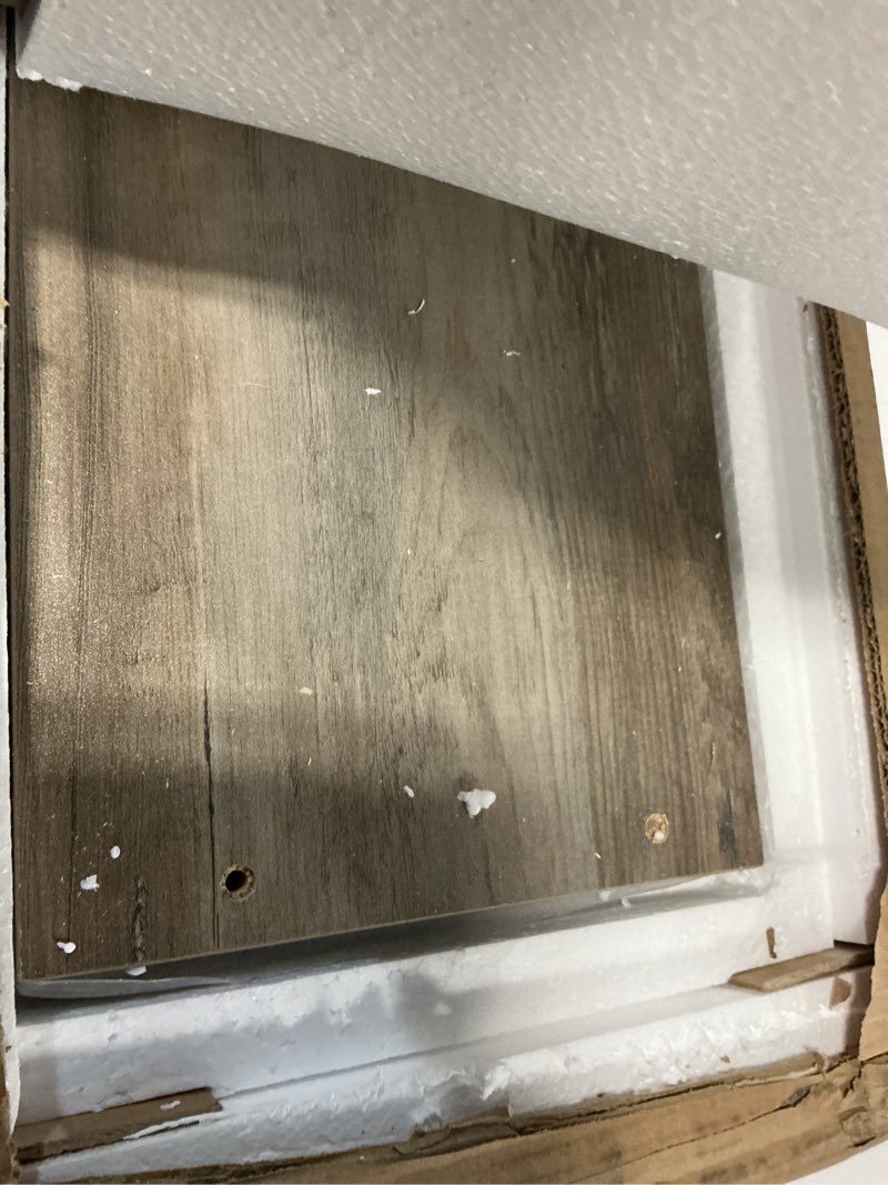 Condition photo showing Good Condition for smuxee farmhouse bathroom cabinet wall mounted, washed grey small medicine cabinet with adjustable shelf, bathroom cabinet for living room, laundry room small washed grey