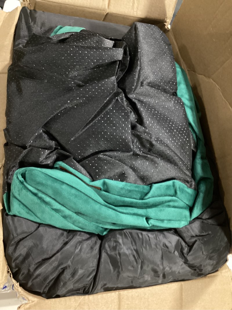 Condition photo showing As Is for nanuya orthopedic dog bed for large dogs, 36 x 27 inch, emerald | egg crate foam for joint support, 3-sided bolster pet sofa, waterproof lining, washable cover, and non-skid base emerald 36.0"l x 27.0"w x 6.5"th