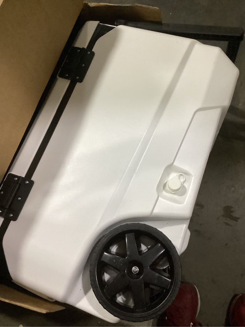 Condition photo showing As Is for igloo coolers marine series, insulated portable hard side cooler ice chest, great for fishing, camping, boating, & more 90 qt