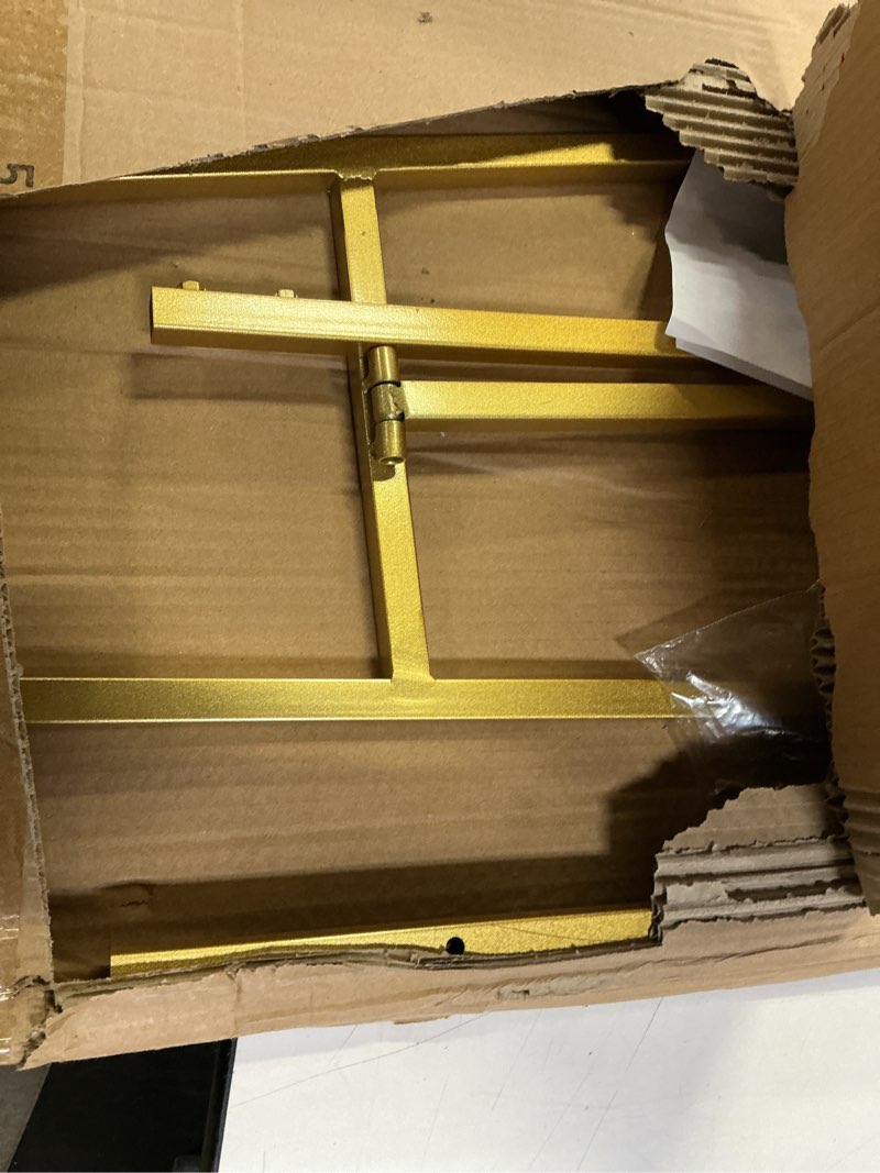 Condition photo showing Good Condition for SULIANG Metal Easel Stand with Chain Support for Mirror,Iron Floor Easels for Display Wedding Sign,58 Inch Adjustable Arts & Crafts Easels(Gold)