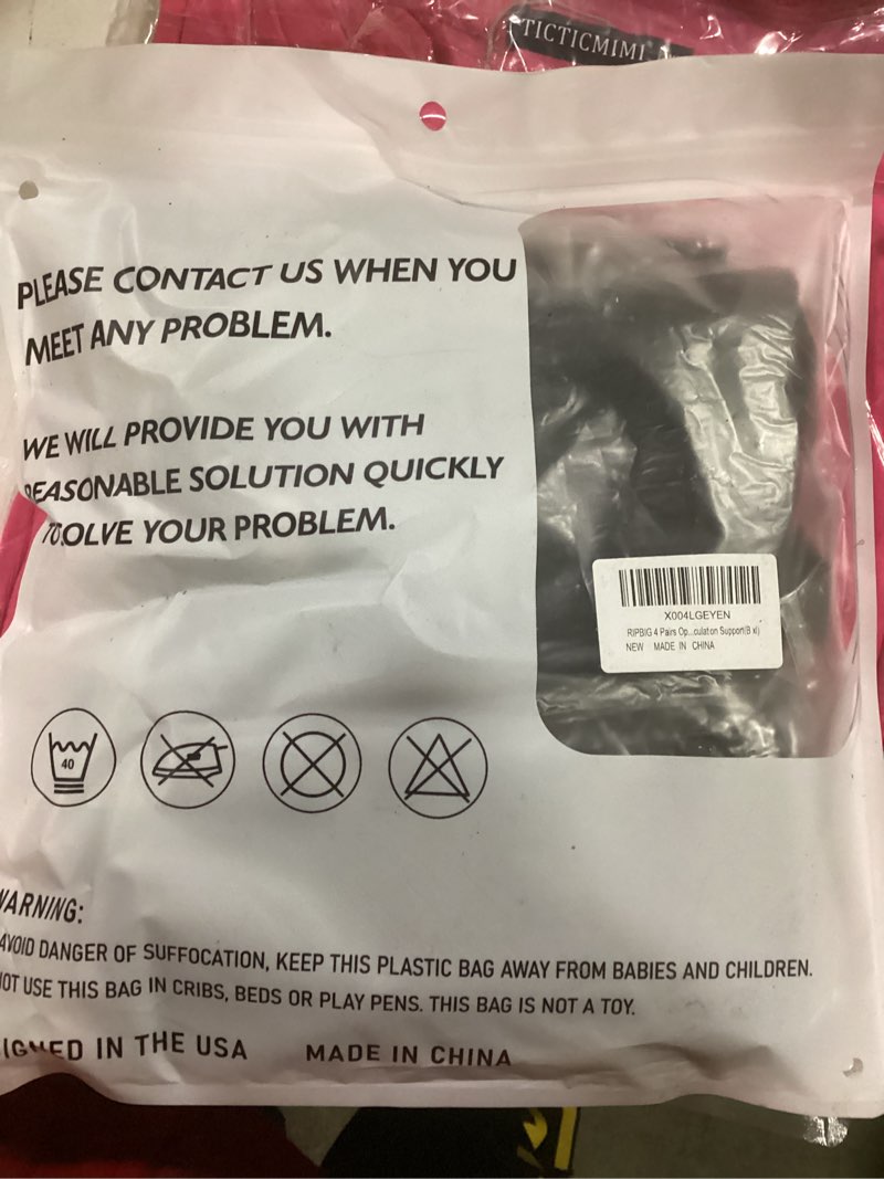 Condition photo showing New/Like New for 4 Pairs Open Toe Plus Size Compression Socks for Women and Men Wide Calf Extra Large for Circulation Support Black Large-X-Large