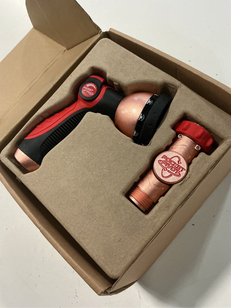 Condition photo showing New/Like New for pocket hose ballistic 50 ft expandable garden hose, no-kink, as seen on tv | anti-burst sleeve reinforced with bulletproof fiber, 360° swiveling pocket pivot connector, lightweight compact design