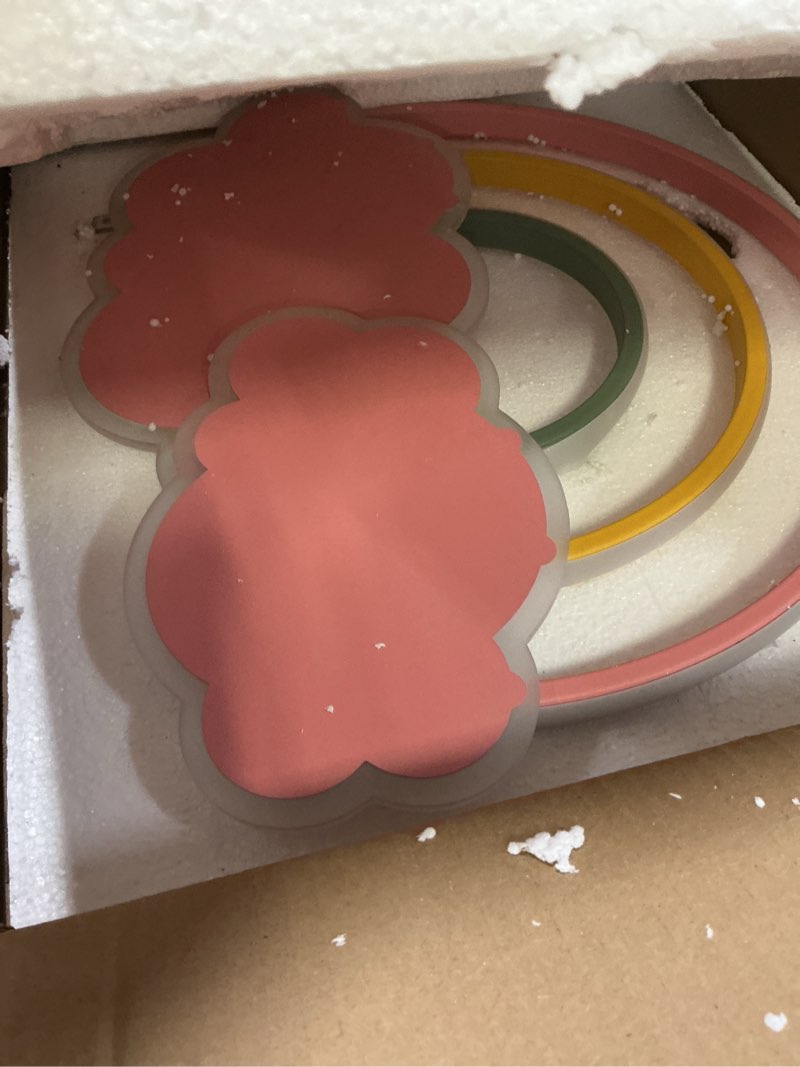 Condition photo showing Good Condition for led pink ceiling light modern cartoon children's room dimmable ceiling light with remote control nordic children's room blue cloud rainbow night light for bedroom baby room boys girls room