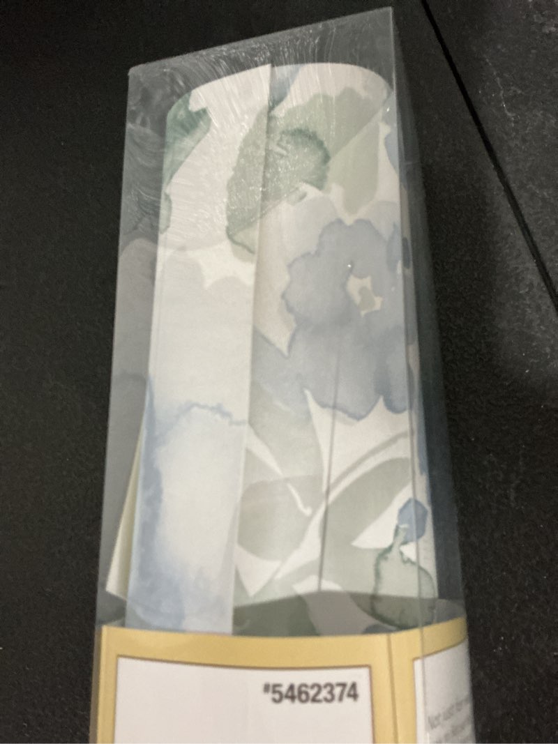 Condition photo showing New/Like New for allen + roth 30.75-sq ft blue vinyl floral self-adhesive peel and stick wallpaper