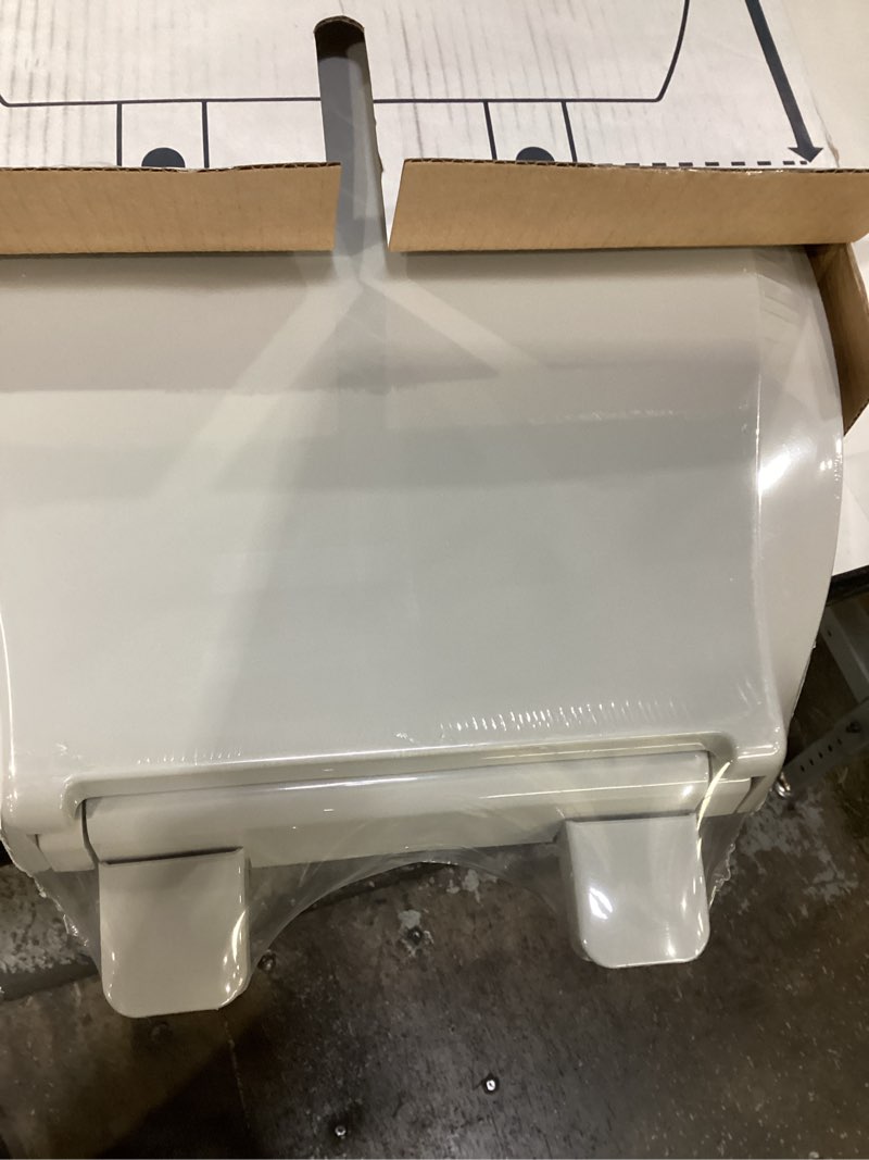 Condition photo showing New/Like New for "KOHLER 4636-RL-95 Cachet ReadyLatch Elongated Toilet Seat Slow Close, Soft Close Toilet Seat Quiet Lid, Contoured Grip-Tight Bumpers Installation Hardware, Apartment Essentials, Ice Grey " Ice Gray Elongated Ready Latch