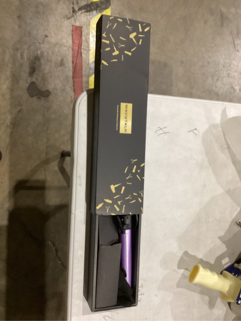 Condition photo showing New/Like New for Wavytalk 1 Inch Rotating Curling Iron, Curl Cycle, Automatic Curling Wand for Long Hair, Get Effortless Beach Waves with Self Spinning Barrel up to 430°F with Home Button, Dual Voltage, Purple