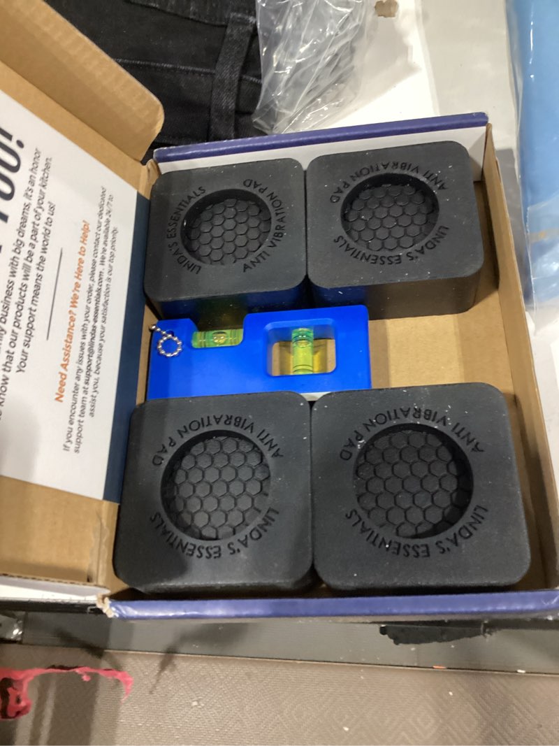 Condition photo showing As Is for anti vibration pads for washing machine and dryer (set of 4) - universal washer anti vibration pads with hexigrip™ - washing machine accessories & leveling pads – vibration dampening mat 4 pack