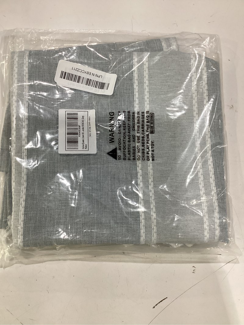 Condition photo showing New/Like New for home queen kitchen curtains 24 inch length short boho striped linen cafe drapes with tassel for living room bedroom bathroom farmhouse light filtering window tier set of 2, natural and khaki nature 26"w x 24"l (pack of 2)