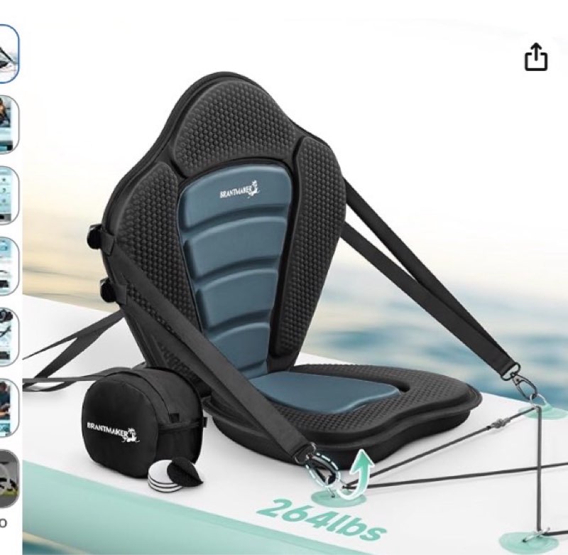kayak seat with back support universal, folding paddle board seat for inflatable kayak, canoe, sup, 