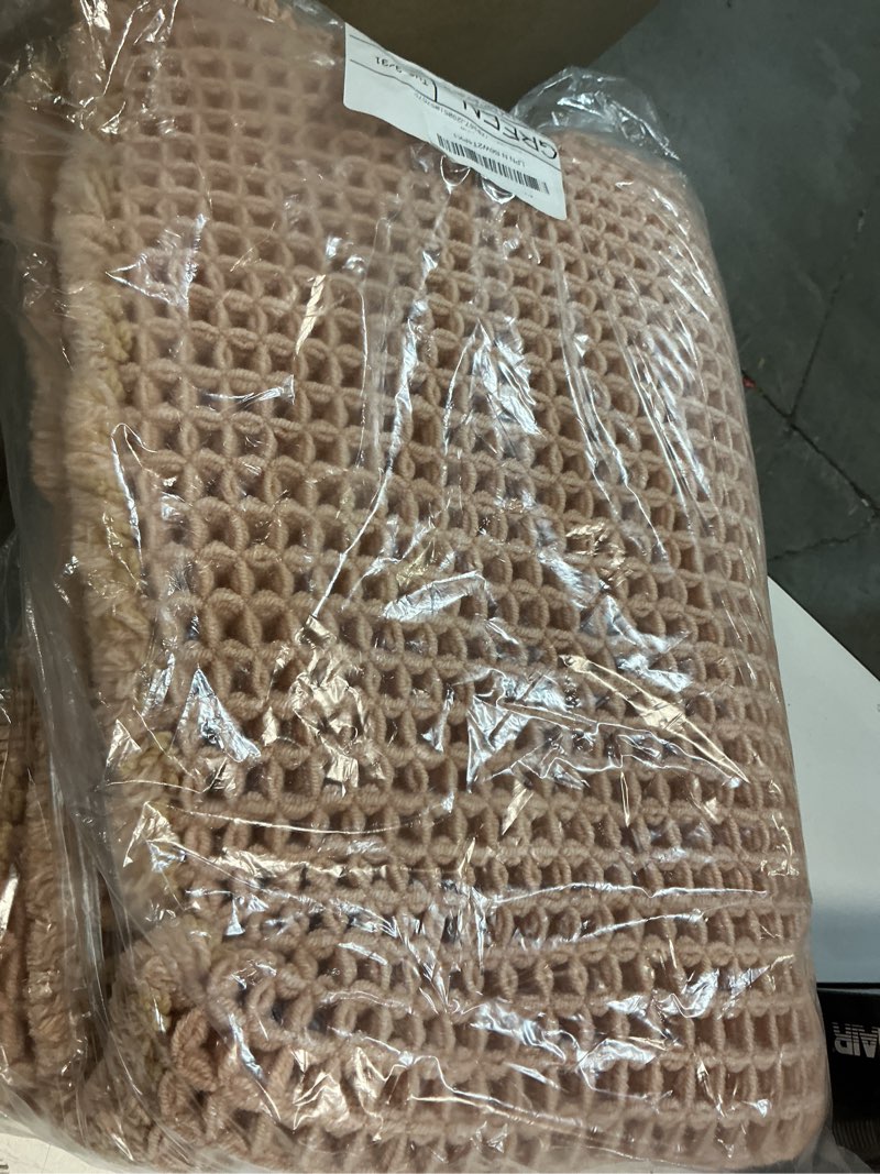 Condition photo showing Good Condition for tyuu waffle bath mat, boho bathroom rugs non slip washable super absorbent quick dry bath mat farmhouse bathroom decor, 36"x24" light peach light peach 2' x 3' (rectangular)