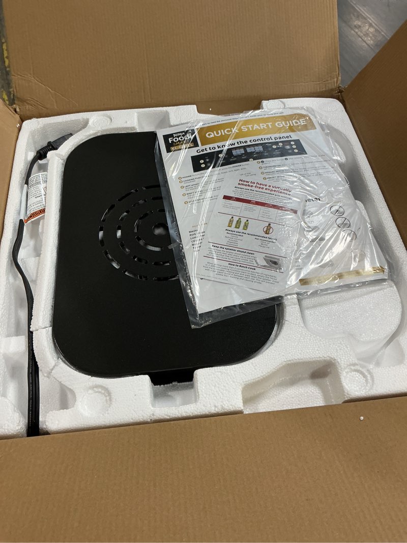 Condition photo showing Good Condition for ninja dg551 foodi smart xl 6-in-1 indoor grill with air fry, roast, bake, broil, & dehydrate, foodi smart thermometer, 2nd generation, black/silver 6-in-1 with thermometer