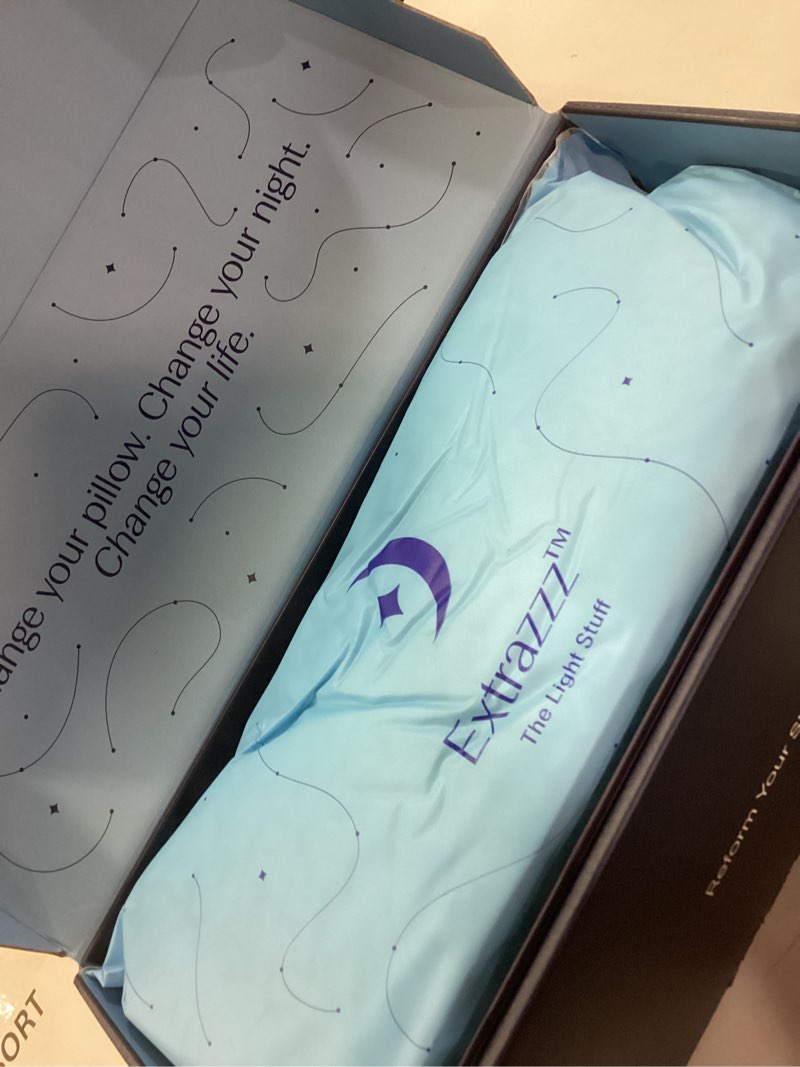 Condition photo showing New/Like New for dreamyblue signature pillow w/adjustable loft • shredded memory foam fill • neutral alignment for side, back, and stomach sleepers • washable bamboo rayon cover • certipur-us certified foam (queen) queen (pack of 1)