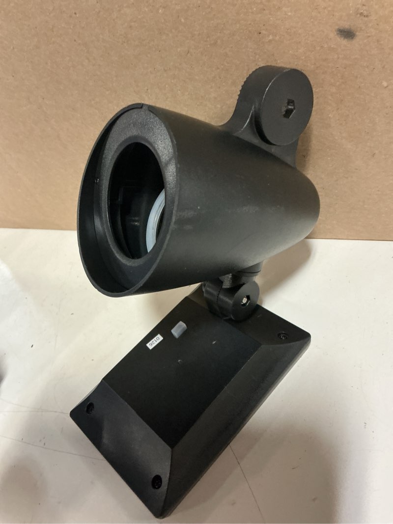 Condition photo showing As Is for harbor breeze 60 -lumens 1 -watt black solar led spot light