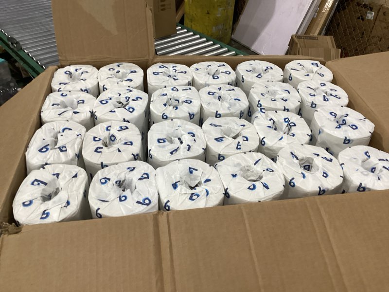 Condition photo showing New/Like New for boardwalk 2-ply bulk toilet paper rolls for professional and commercial use | 125 feet septic safe single roll toilet paper rolls | 500 white 4.5" x 3" sheets per roll | 96 count per box