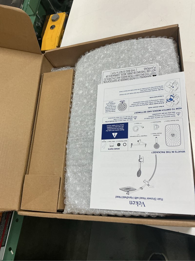 Condition photo showing Good Condition for veken 11.8" rain shower head with handheld, high pressure handheld shower with multi spray modes, rainfall combo with 15" metal extension arm, detachable dual shower, bathroom decor, chrome silver chrome 11.8 inch high pressure