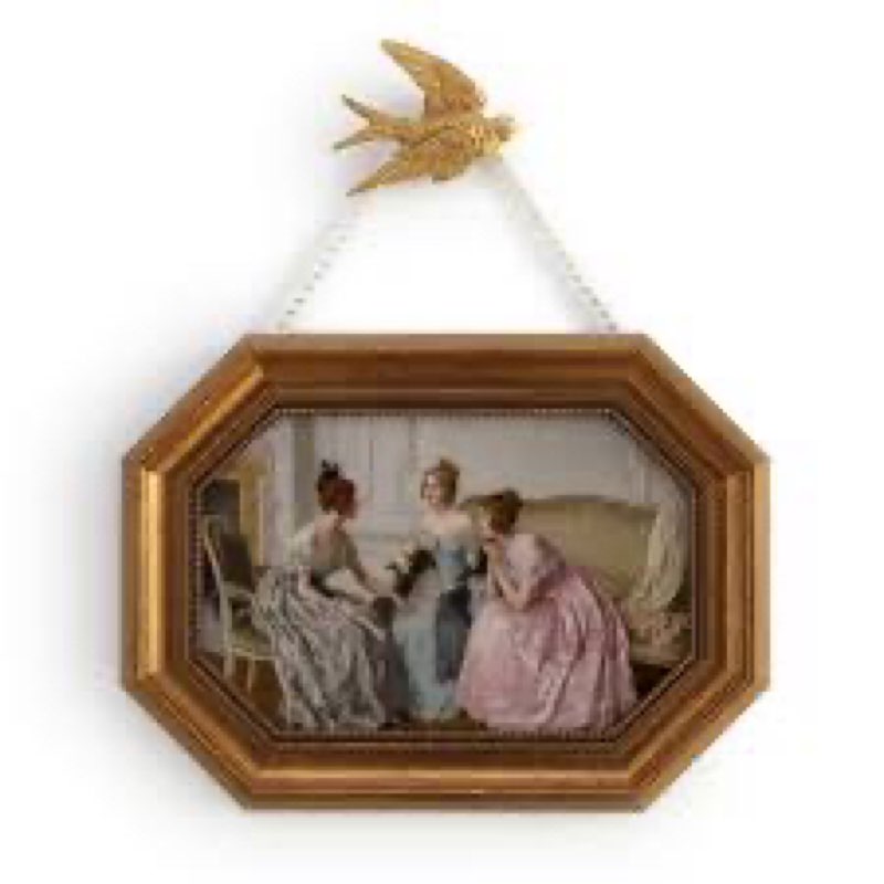 Zelvix Vintage Wall Art Framed, Gold Framed Wall Art Decor, Gossip Classical Vintage Painting Prints