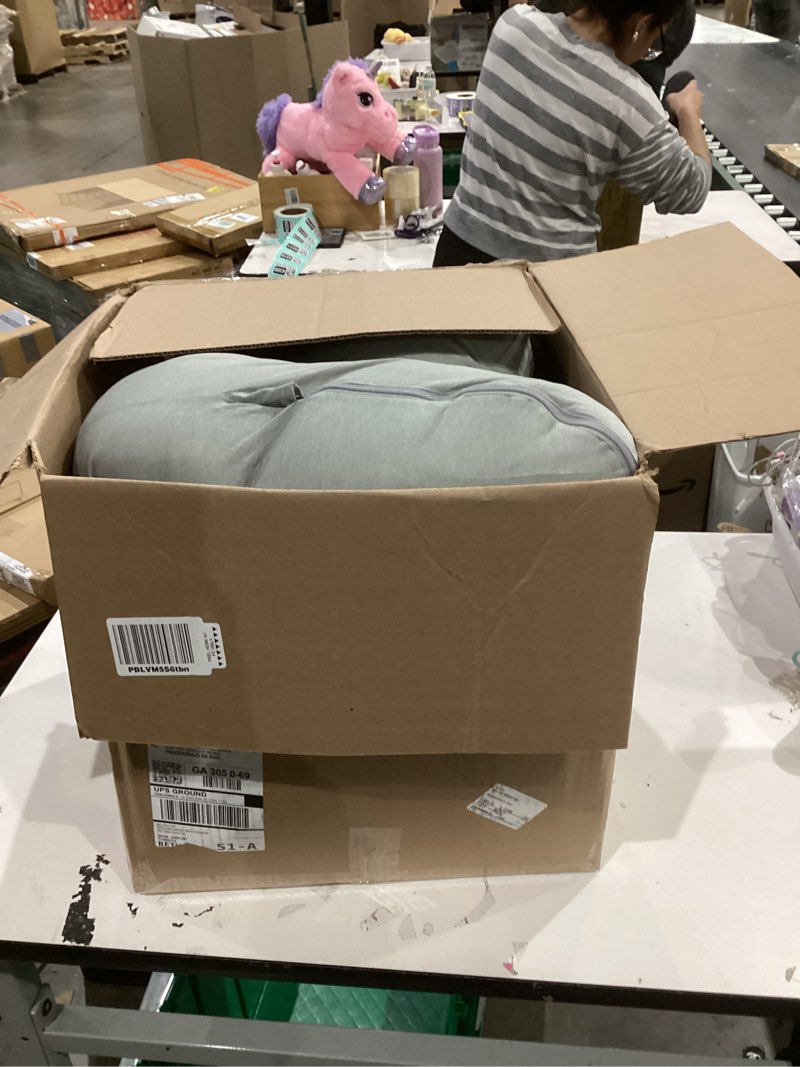 Condition photo showing New/Like New for momcozy pregnancy pillows with cooling cover, u-shaped full body maternity pillow for side sleepers 57 inch - support for back, hip, belly, legs for pregnant women grey- cooling fabric