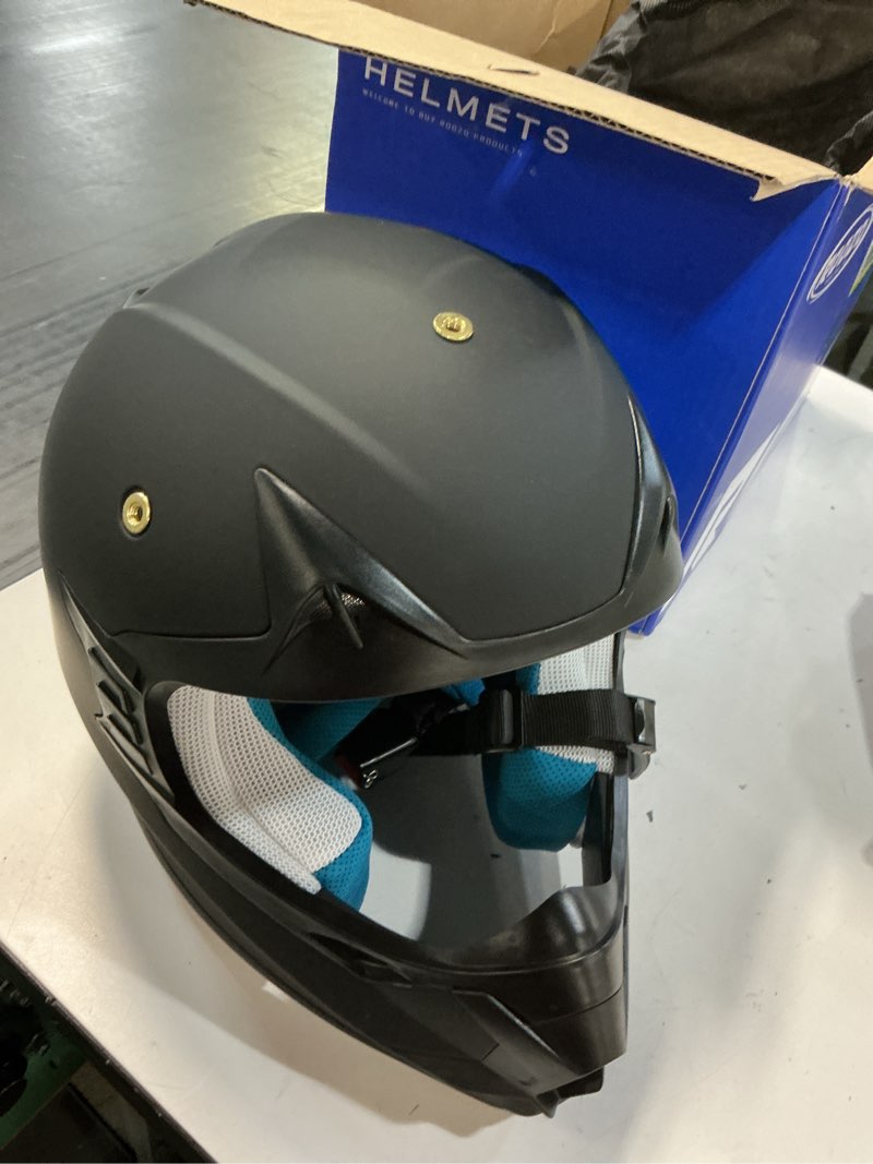 Condition photo showing As Is for kids dirt bike helmets youth motorcycle helmet, kids motorcycle full face helmet for off-road, atv, utv, street riding with goggles gloves, dot approved small black