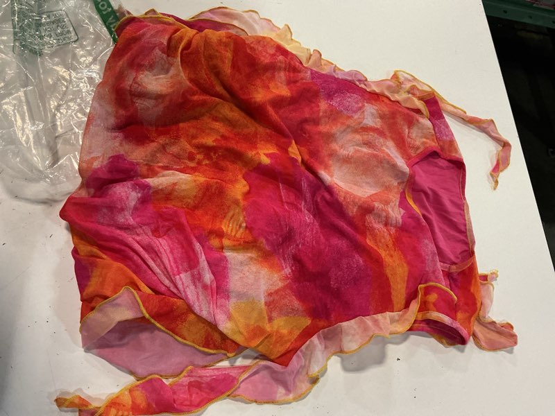 Condition photo showing Good Condition for beaudrm women's plus size tie dye bodycon tank dress y2k ruffle crew neck sleeveless mini dresses xx-large plus orange