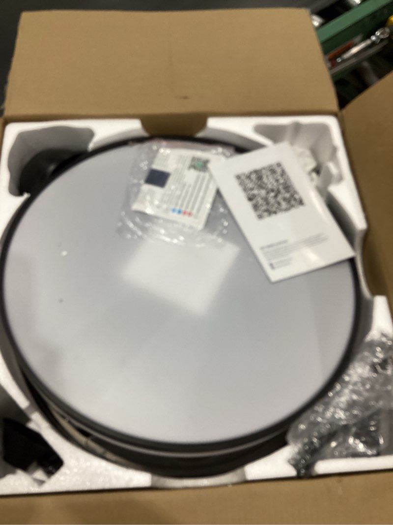 Condition photo showing New/Like New for depuley retractable ceiling fans with lights: 42 inch modern fandelier ceiling fan with light remote & app control - white dimmable led chandelier fan invisible blades reversible for living room white 42 inch