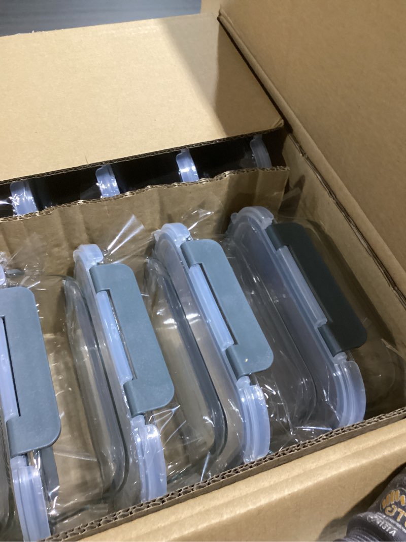 Condition photo showing Good Condition for m mcirco 10-pack,22 oz glass meal prep containers,glass food storage containers with lids,lunch containers,microwave, oven, freezer and dishwasher (gray)