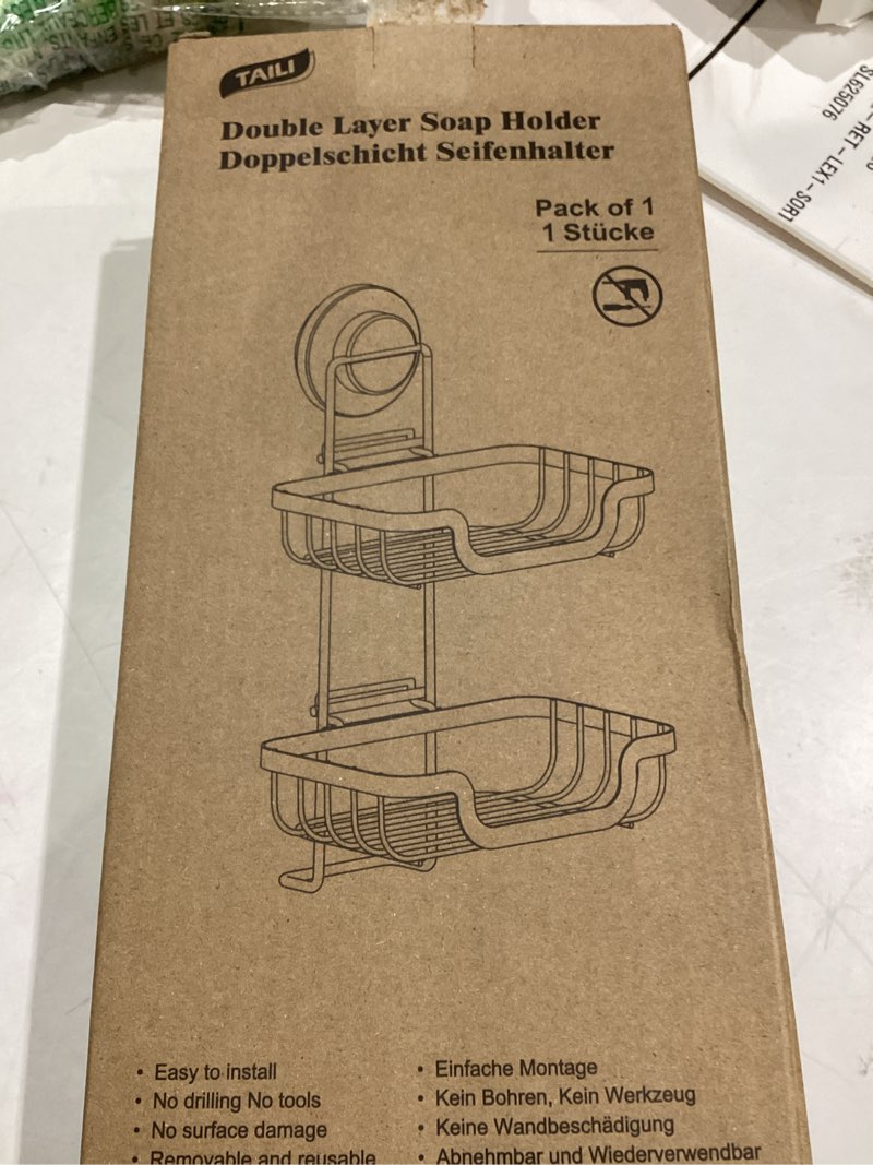 Condition photo showing Good Condition for TAILI Soap Holder for Shower - Double Layer Soap Dish with Drain Holes, Rustproof Stainless Steel, S