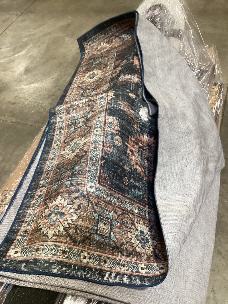 Condition photo showing Good Condition for loloi anniston collection ans-03 denim/sunset 7'-6" x 9'-6" machine wash area rug denim / sunset 7'6" x 9'6" (rectangular)