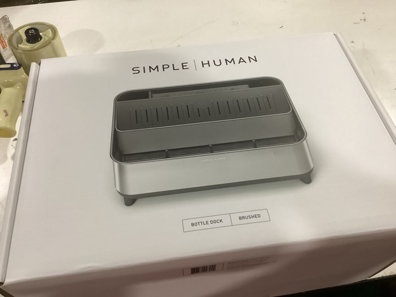 simplehuman Bottle Dock, Steel Frame Fast Drying Bottle Rack, Three-Compartment Organizer for Tumble