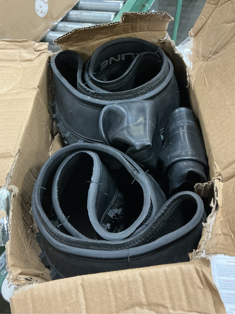 Condition photo showing As Is for foldable tires with schrader valve inner tubes for ...