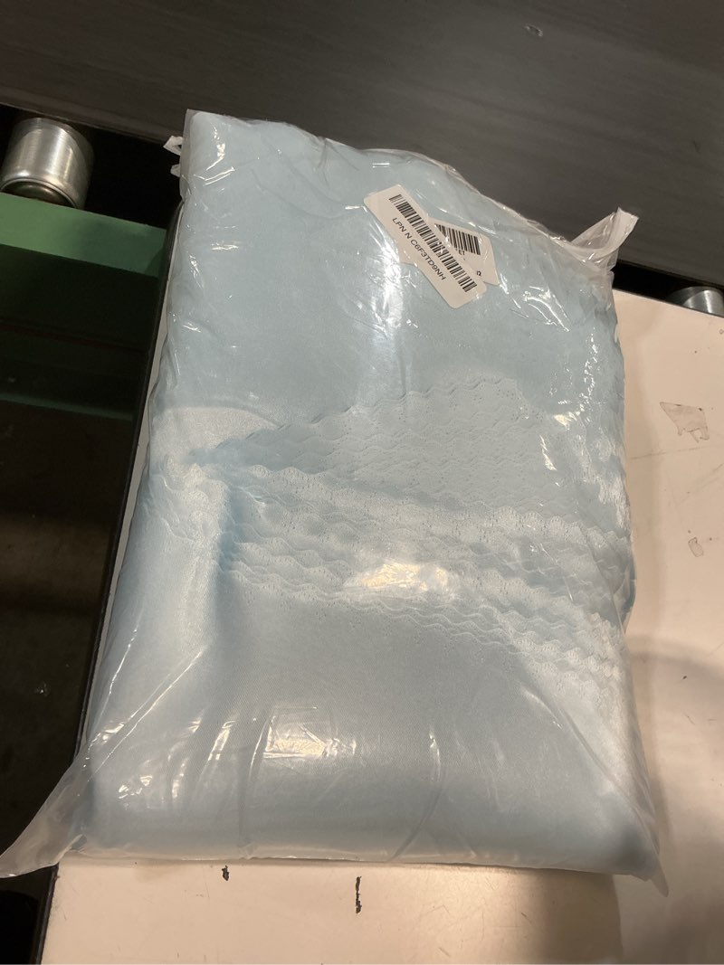 Condition photo showing Good Condition for vacvelt 100 pack light blue satin scalloped square napkins, 17x17 inch, wedding & party napkins, polyester 17" x 17" (set of 100) light blue