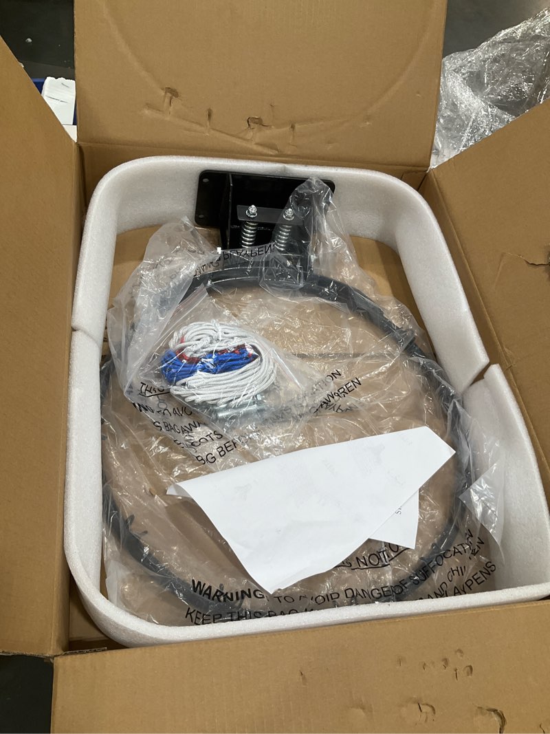 Condition photo showing Good Condition for solid basketball rim, athfiner 18" basketball hoop replacement wall mounted outdoor indoor hanging double spring with all weather net