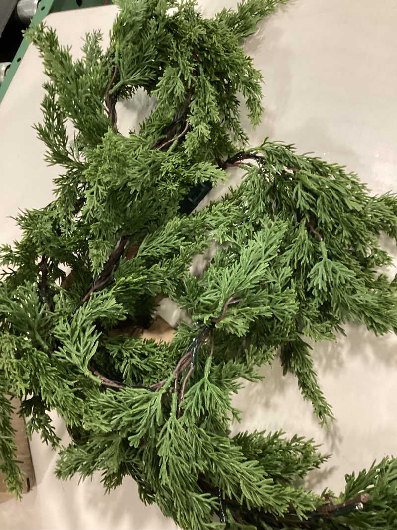 Condition photo showing Good Condition for Real Touch Norfolk Pine Wreath for Front Door,20" Artificial Christmas Wreath Faux Pine Green Wreath for Front Door, Wall, Windows, Xmas Decoration (Green)