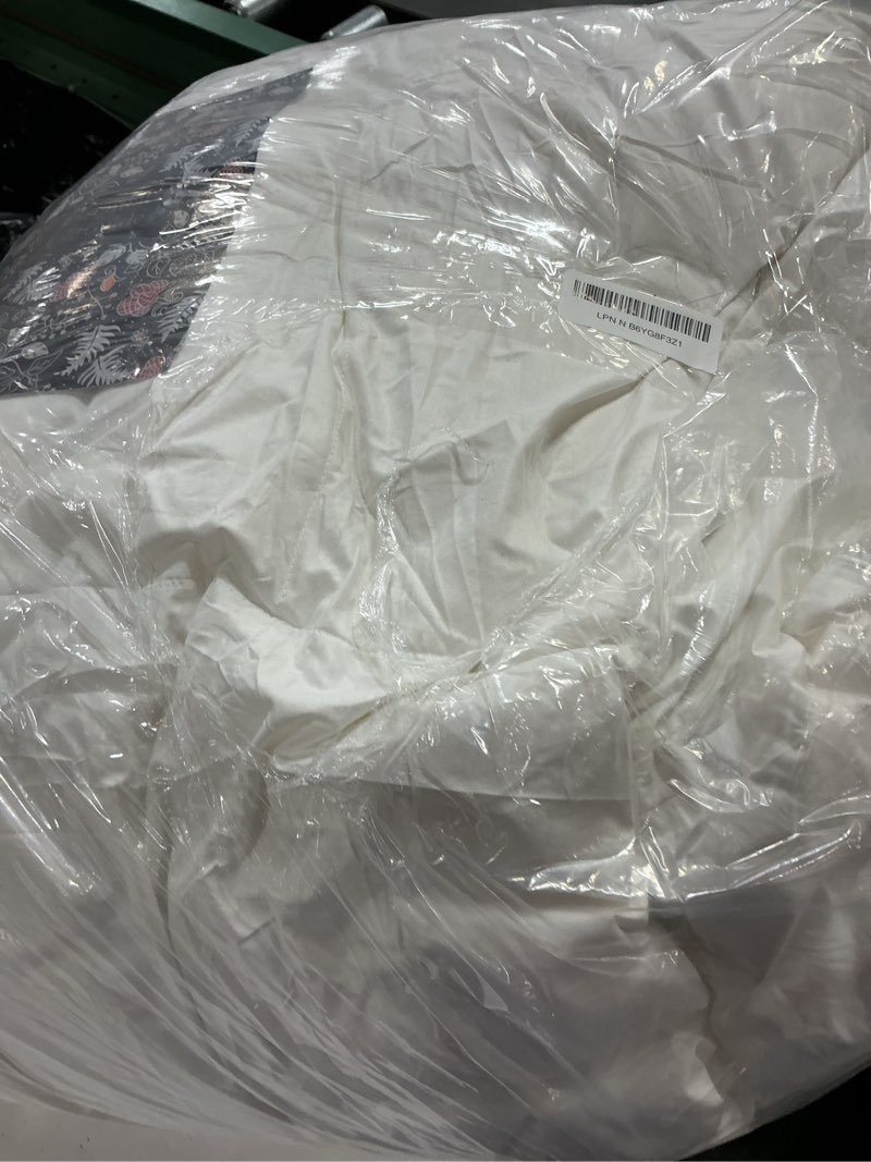 Condition photo showing As Is for goose feather down fiber comforter queen size - 100% organic cotton shell all season duvet insert, medium warmth hotel luxury bedding comforter(90x90 inch, white) queen (u.s. standard) year-round