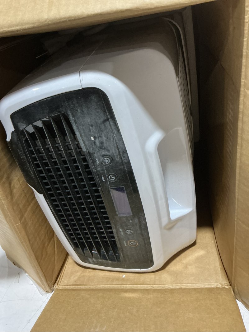 Condition photo showing As Is for yaufey 2500 sq. ft dehumidifier for home and basements with auto or manual drainage, 0.48 gallon water tank capacity -low noise and 24 hr timer 32.7 pints