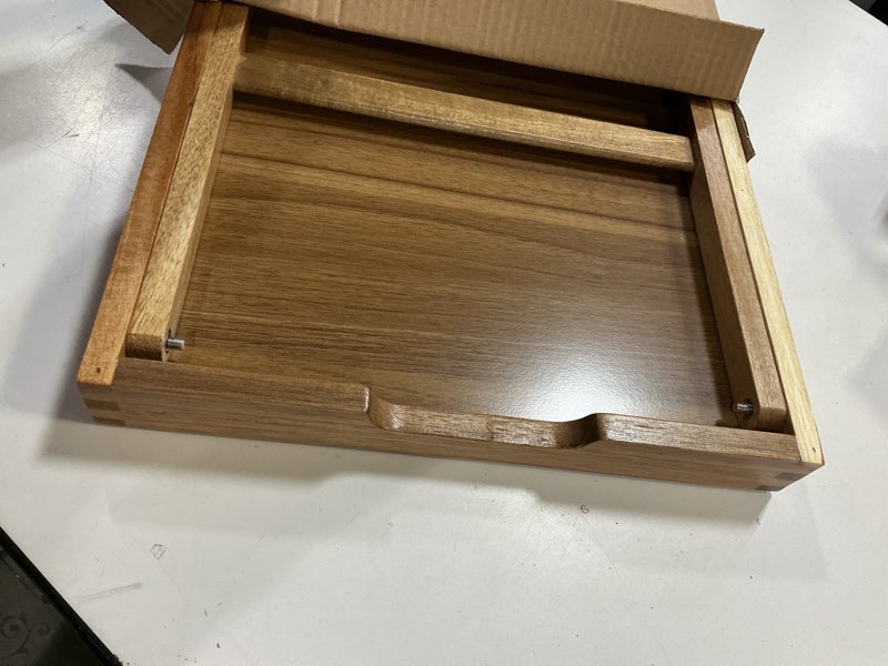 Condition photo showing Good Condition for Acacia Wood Bed Tray for Eating & Laptop, 20 x13 Large Foldable Breakfast Table | Portable Serving T