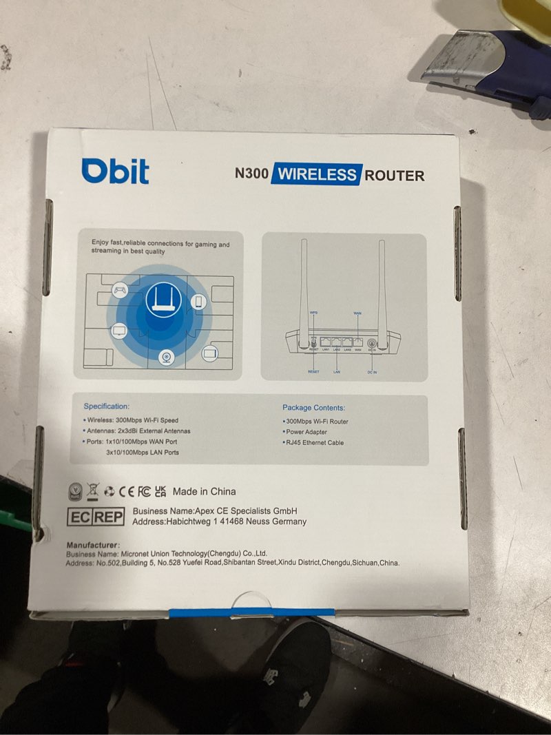 Condition photo showing New/Like New for Dbit N300 Easy Setup Wireless Wi-Fi Router Smart Home Internet Router - 2 x High Power Antennas, 4 x Fast Ethernet Ports, Supports Wireless Repeater, WISP Mode (T1 Pro) 2.4GHz, N300