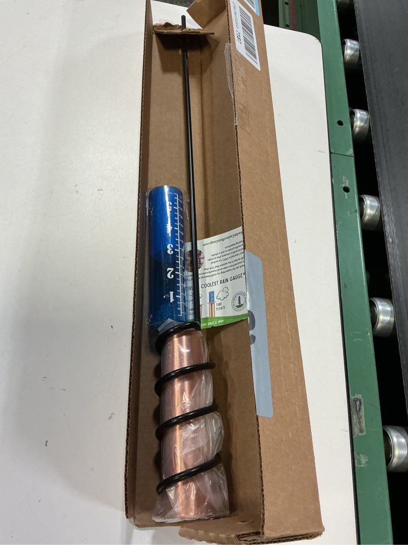 Condition photo showing Good Condition for WCRG Copper Rain Gauge for Yard, Steel Stake - Outdoor Sprinkler Gauges, Shatterproof, Winter-Safe, Accurate, Decorative - The Original Floating Rain Gauge, USA Assembled & Designed
