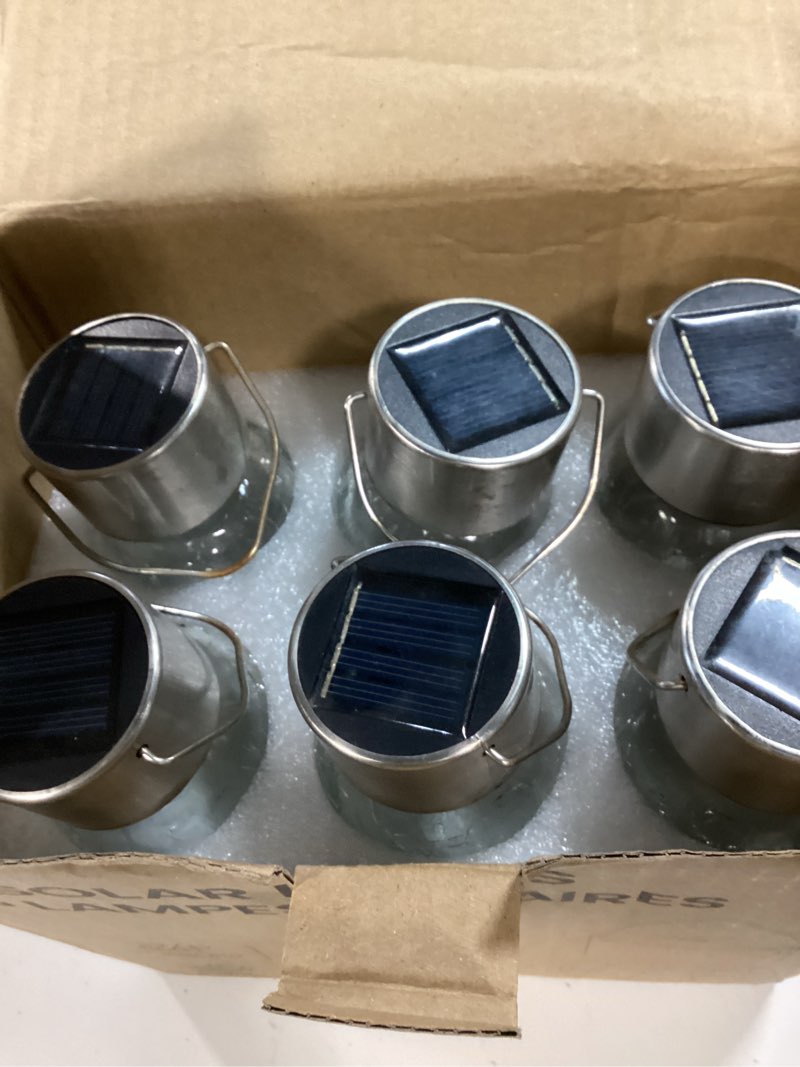 Condition photo showing Good Condition for gigalumi solar lights outdoor waterproof, 12 pack solar hanging lights garden decor, gifts for women, solar outdoor lantern waterproof cracked glass for yard, fence, tree(color changing) 12 pack color changing