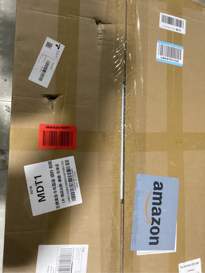 Condition photo showing New/Like New for Danya B. 37" x 31.5" Rectangular Shelf Unit White: Laminated Floating Wall Storage, 8 Compartments, MDF Composite