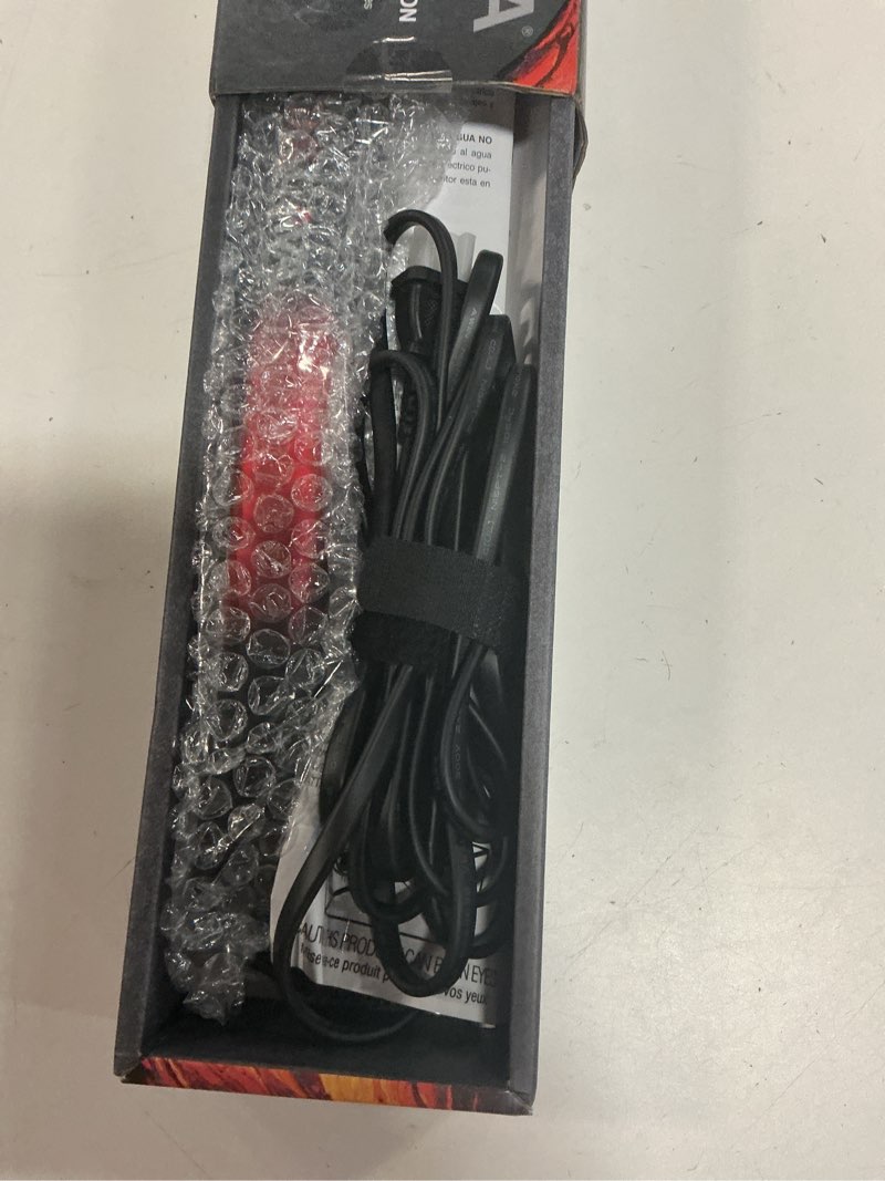 Condition photo showing Good Condition for chi lava ceramic 1? flat iron hair straightener, volcanic lava ceramic plates for smooth, even styling, 11 ft swivel cord, heat-stable hair flat iron for all types black/red