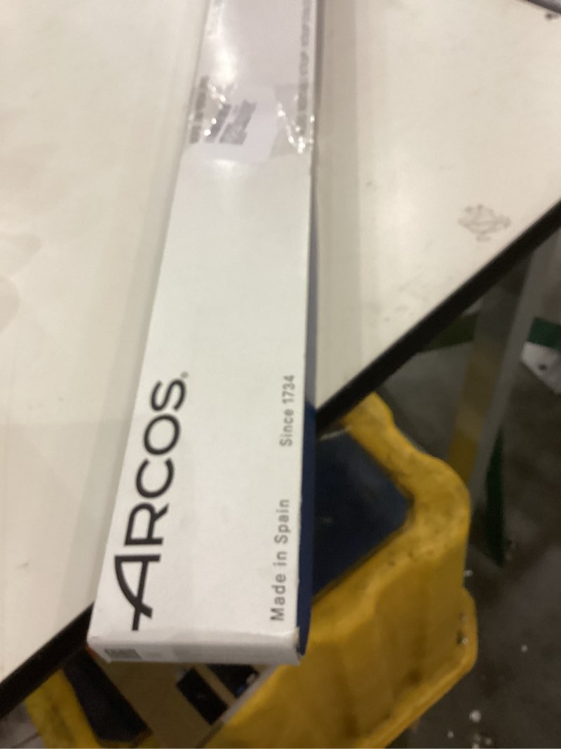 Condition photo showing New/Like New for ARCOS Cheese Knife 16 Inch Nitrum Stainless Steel and 400 mm blade. 1150 gr. Ergonomic Polyoxymethylene POM Handle. Series Universal. Color Black Cheese Knife 20"