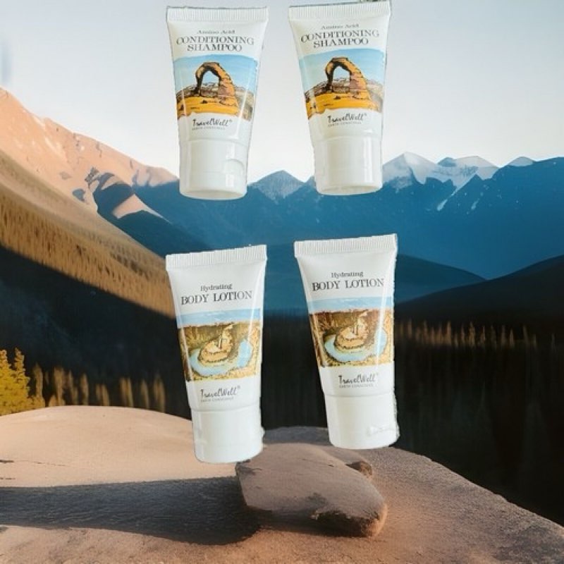 travel well 2-in-1 shampoo & conditioner set - mini travel set - sulfate-free shampoo