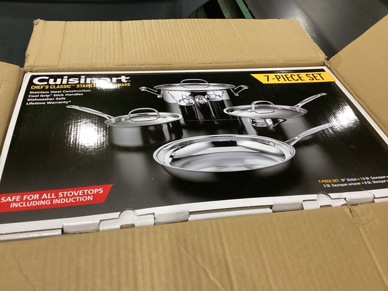 Cuisinart 7-Piece Cookware Set, Chef's Classic Stainless Steel Collection, 77-7P1