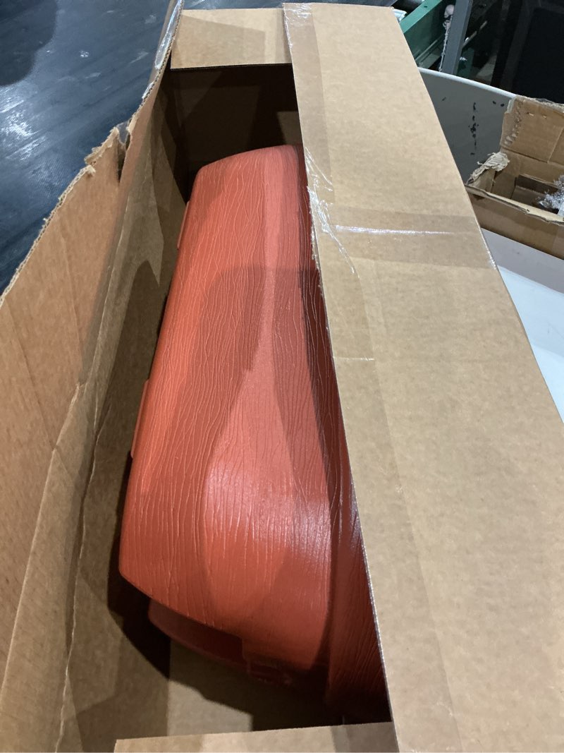 Condition photo showing Good Condition for emsco group bloomers railing planter with drainage holes – 24" weatherproof resin planter – terracotta terracotta 24.3 × 10.5 × 9.5 inches