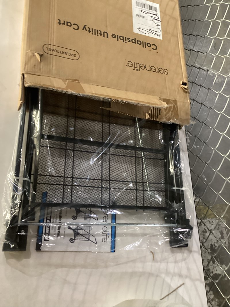 SereneLife Folding Grocery Utility Shopping Supermarket Cart with 360 Rolling Swivel Wheels, Large C